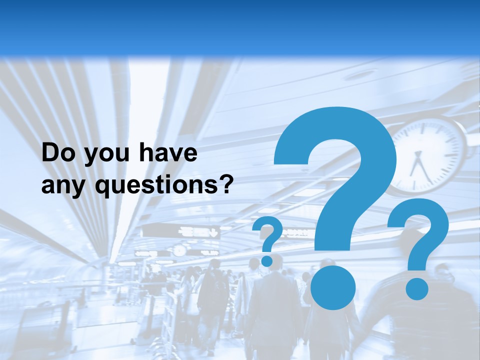 A Group Of People Walking Through A Train Station PowerPoint Template