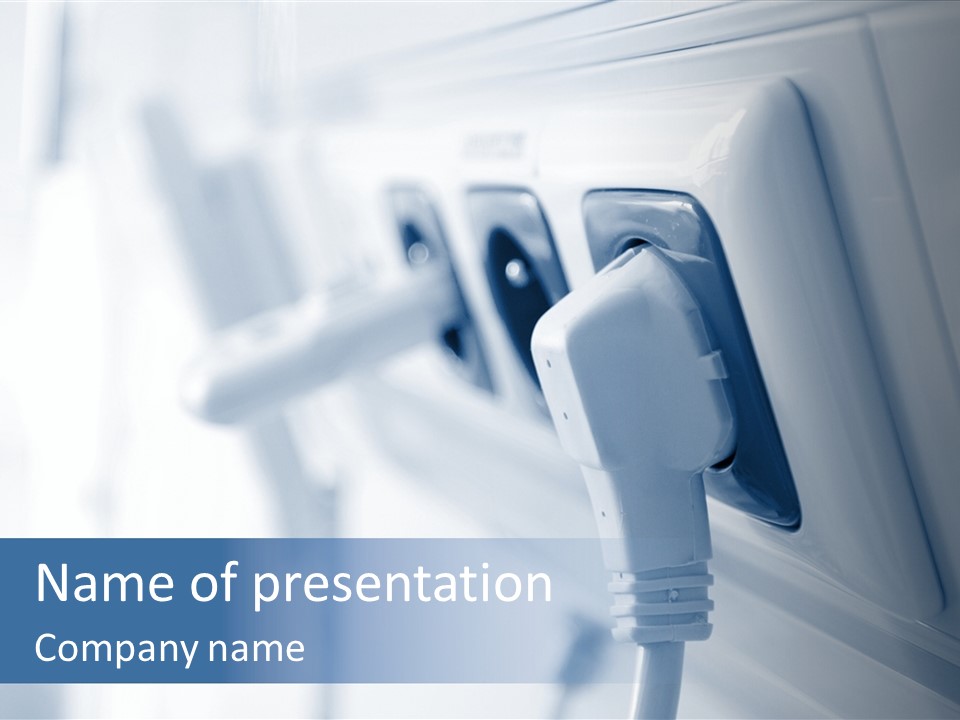 A Power Strip Plugged In To A Wall PowerPoint Template