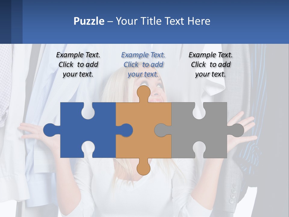 A Woman Standing In Front Of A Rack Of Shirts PowerPoint Template