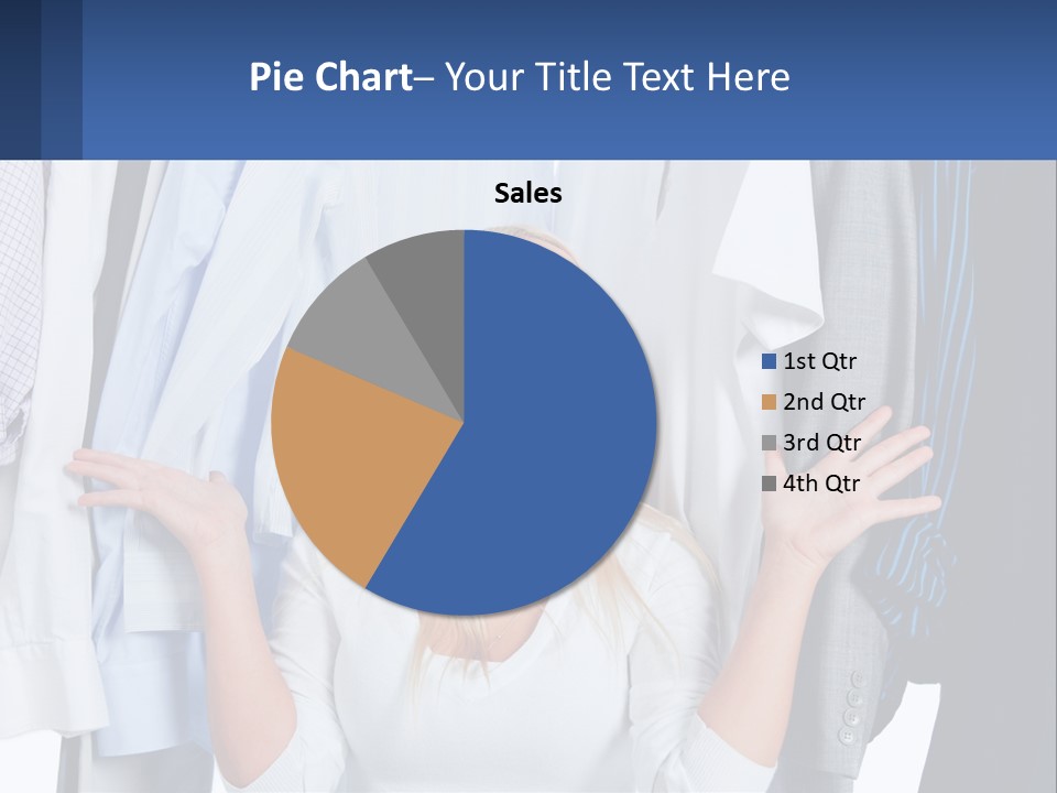 A Woman Standing In Front Of A Rack Of Shirts PowerPoint Template