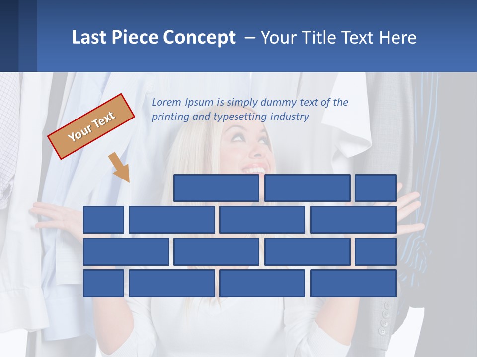 A Woman Standing In Front Of A Rack Of Shirts PowerPoint Template