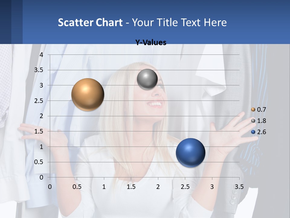 A Woman Standing In Front Of A Rack Of Shirts PowerPoint Template