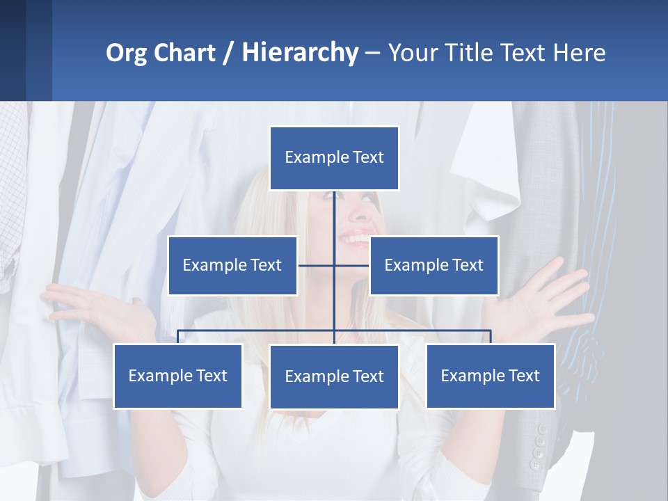 A Woman Standing In Front Of A Rack Of Shirts PowerPoint Template