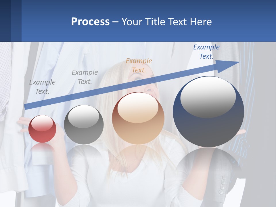 A Woman Standing In Front Of A Rack Of Shirts PowerPoint Template