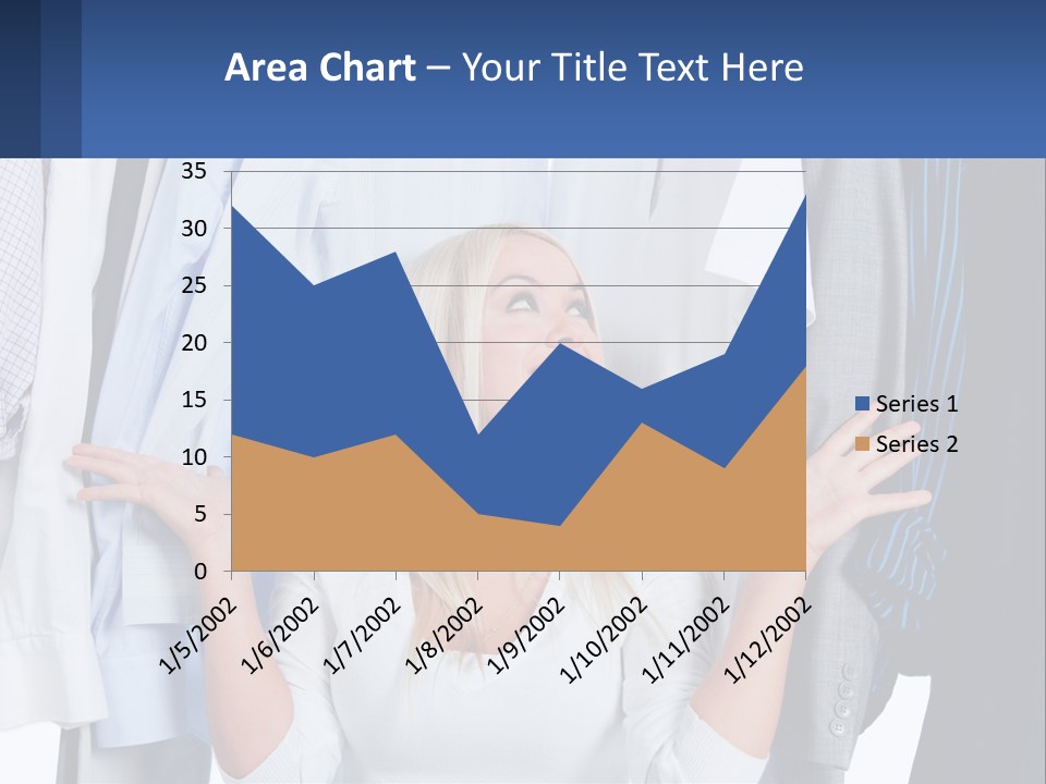 A Woman Standing In Front Of A Rack Of Shirts PowerPoint Template