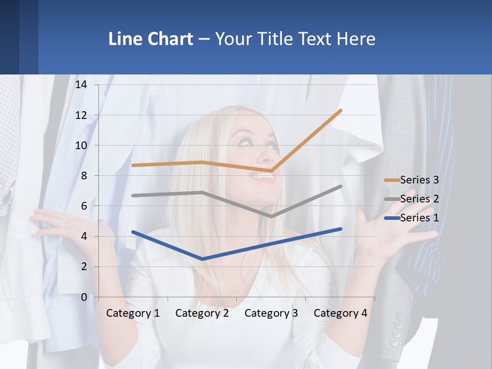 A Woman Standing In Front Of A Rack Of Shirts PowerPoint Template