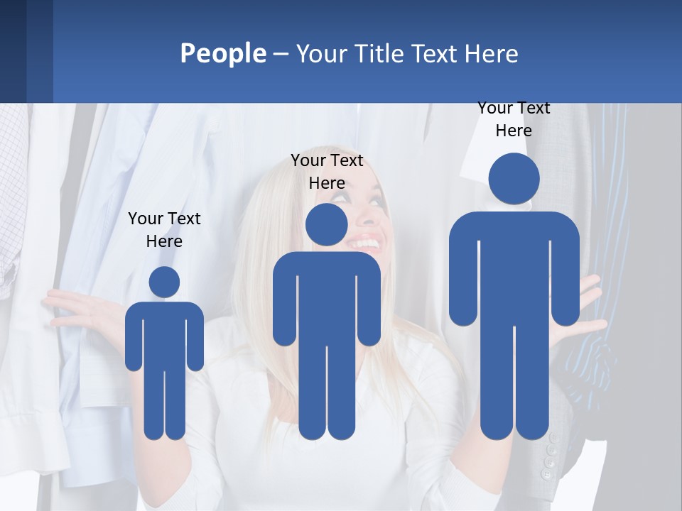 A Woman Standing In Front Of A Rack Of Shirts PowerPoint Template