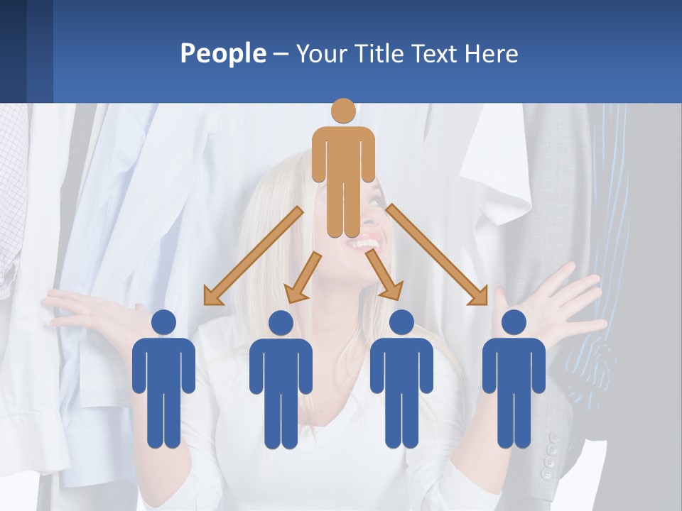 A Woman Standing In Front Of A Rack Of Shirts PowerPoint Template