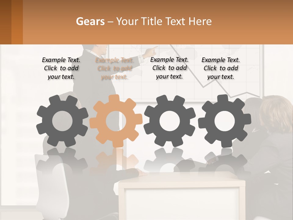 A Group Of People Sitting Around A Table In Front Of A Whiteboard PowerPoint Template