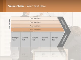 A Group Of People Sitting Around A Table In Front Of A Whiteboard PowerPoint Template
