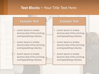 A Group Of People Sitting Around A Table In Front Of A Whiteboard PowerPoint Template