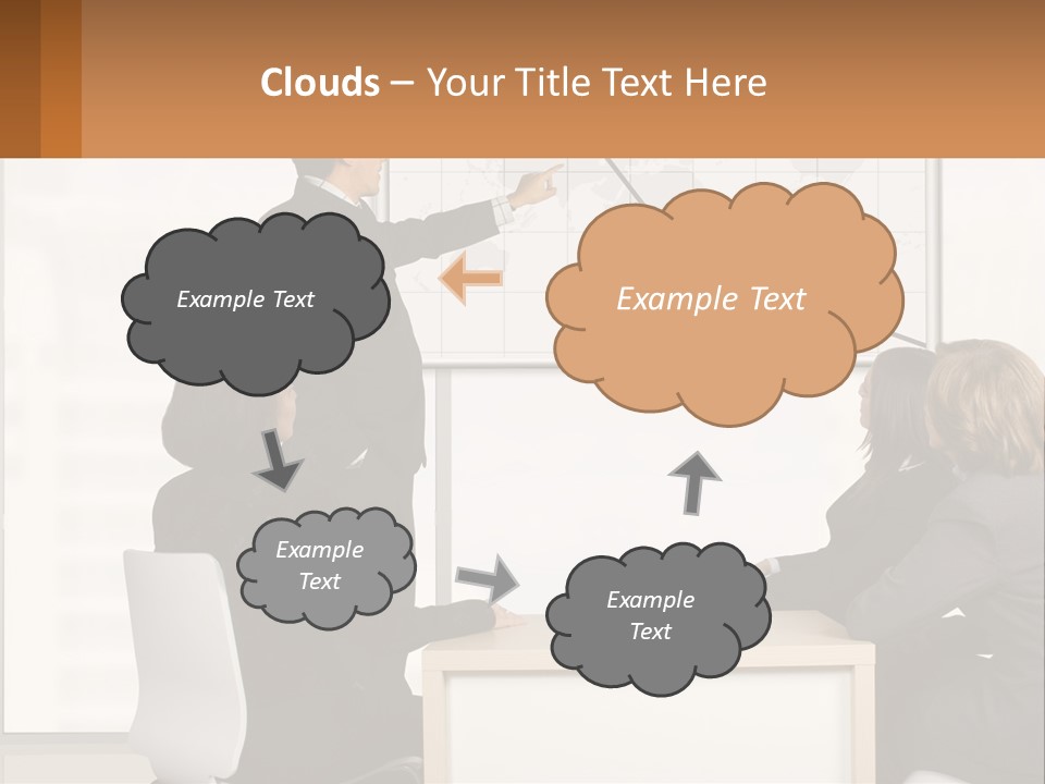 A Group Of People Sitting Around A Table In Front Of A Whiteboard PowerPoint Template