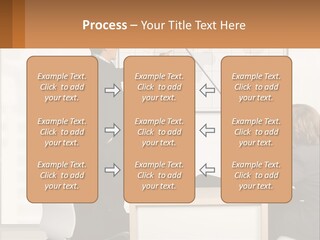 A Group Of People Sitting Around A Table In Front Of A Whiteboard PowerPoint Template