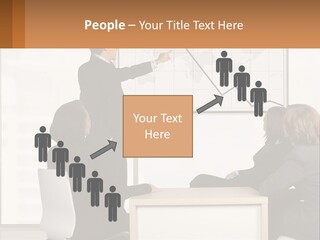 A Group Of People Sitting Around A Table In Front Of A Whiteboard PowerPoint Template