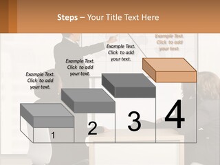 A Group Of People Sitting Around A Table In Front Of A Whiteboard PowerPoint Template