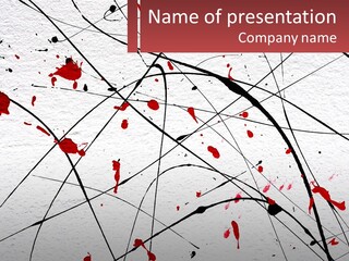 A White Wall With Red Paint Splattered On It PowerPoint Template
