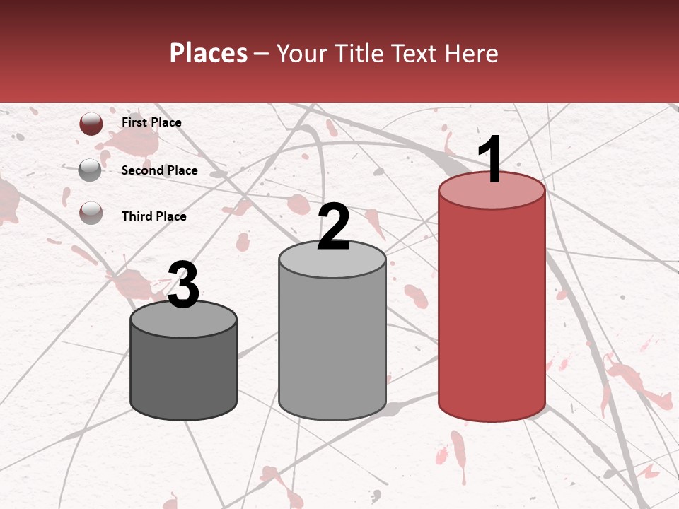 A White Wall With Red Paint Splattered On It PowerPoint Template