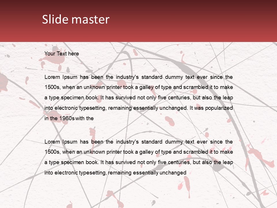 A White Wall With Red Paint Splattered On It PowerPoint Template