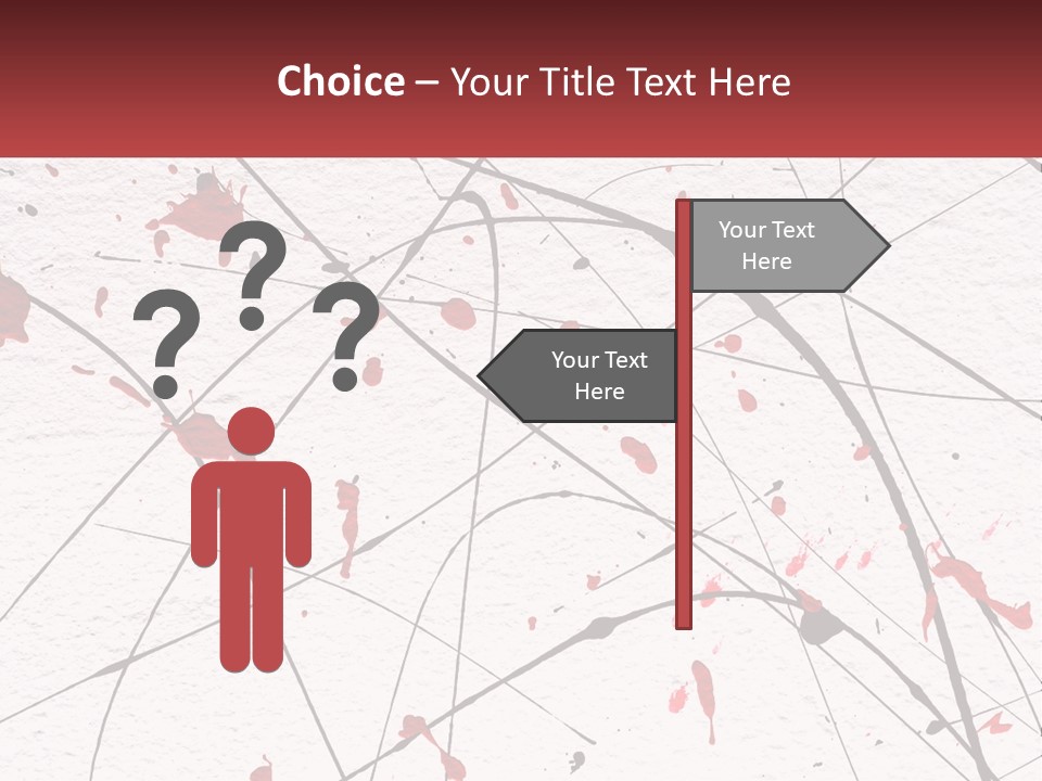 A White Wall With Red Paint Splattered On It PowerPoint Template