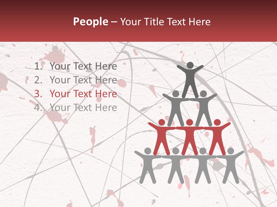 A White Wall With Red Paint Splattered On It PowerPoint Template