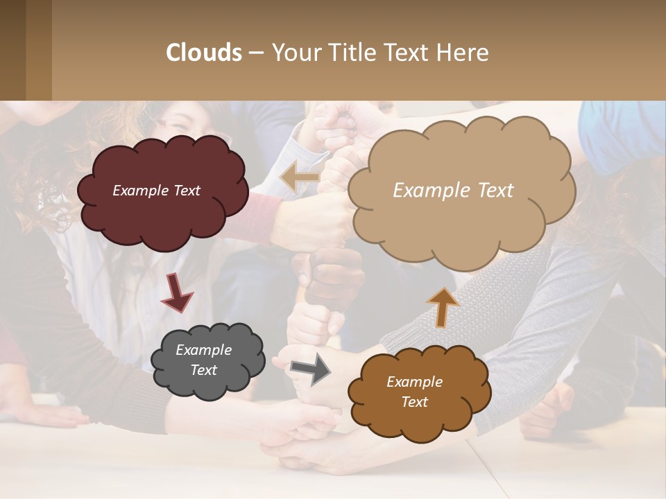 A Group Of People Holding Hands In A Circle PowerPoint Template