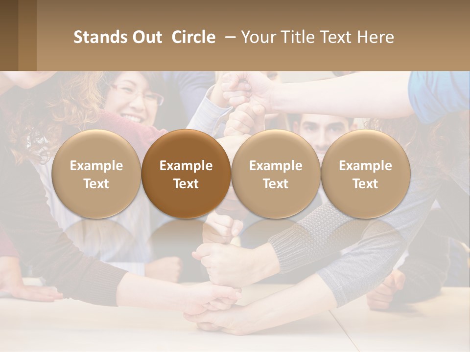 A Group Of People Holding Hands In A Circle PowerPoint Template