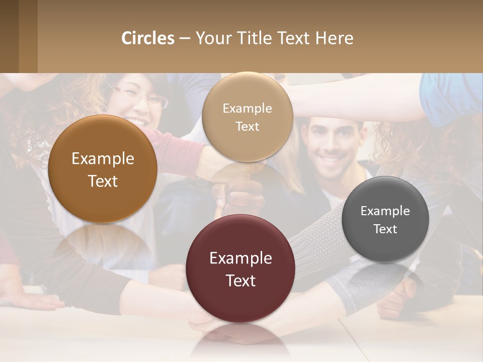 A Group Of People Holding Hands In A Circle PowerPoint Template