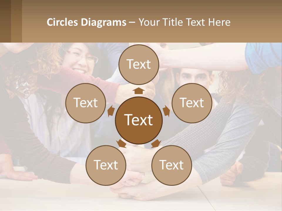 A Group Of People Holding Hands In A Circle PowerPoint Template