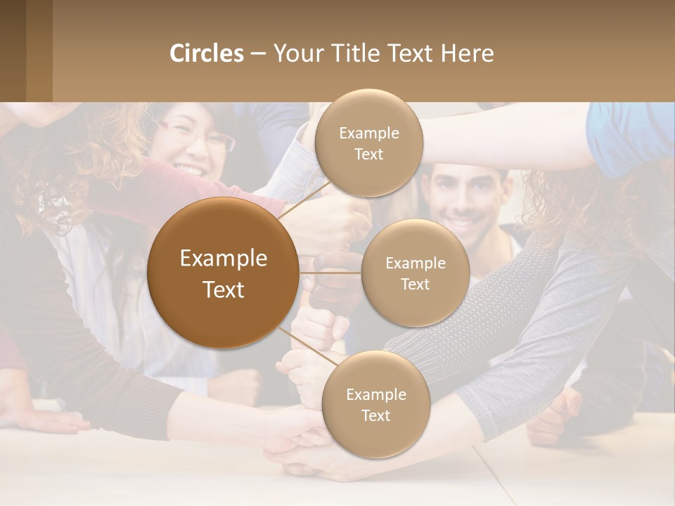 A Group Of People Holding Hands In A Circle PowerPoint Template