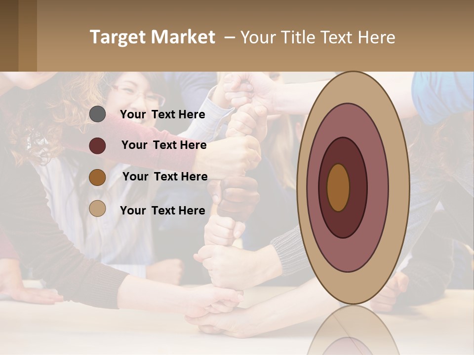 A Group Of People Holding Hands In A Circle PowerPoint Template