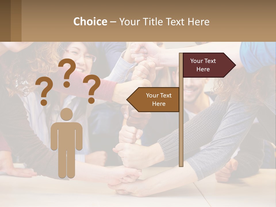 A Group Of People Holding Hands In A Circle PowerPoint Template