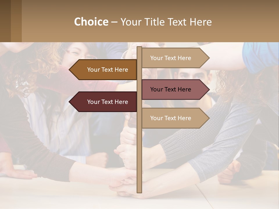 A Group Of People Holding Hands In A Circle PowerPoint Template