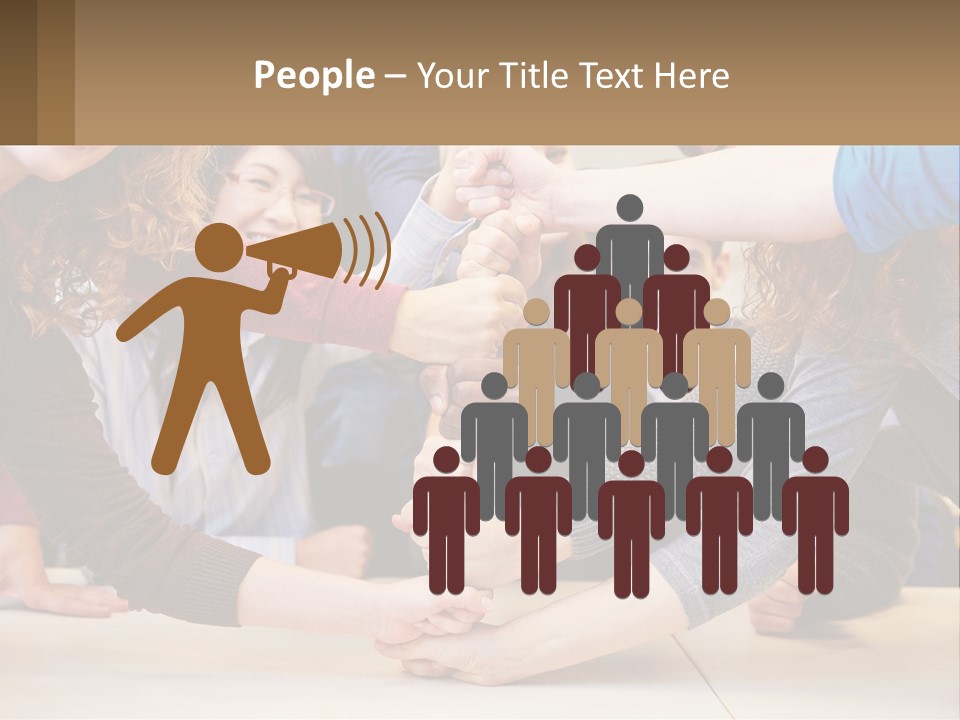 A Group Of People Holding Hands In A Circle PowerPoint Template