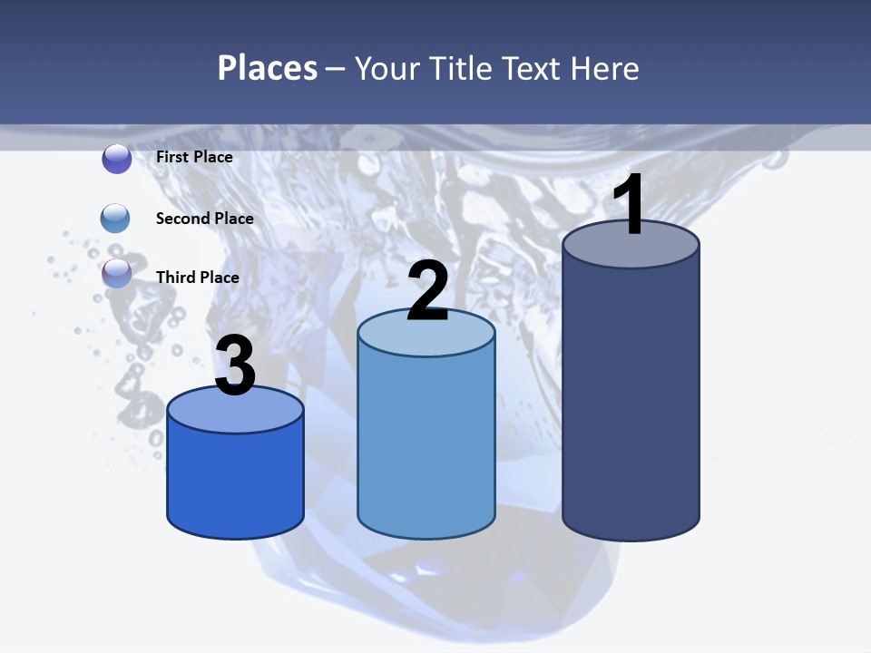 A Blue Diamond In The Water On A White Background PowerPoint Template