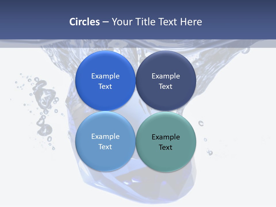 A Blue Diamond In The Water On A White Background PowerPoint Template