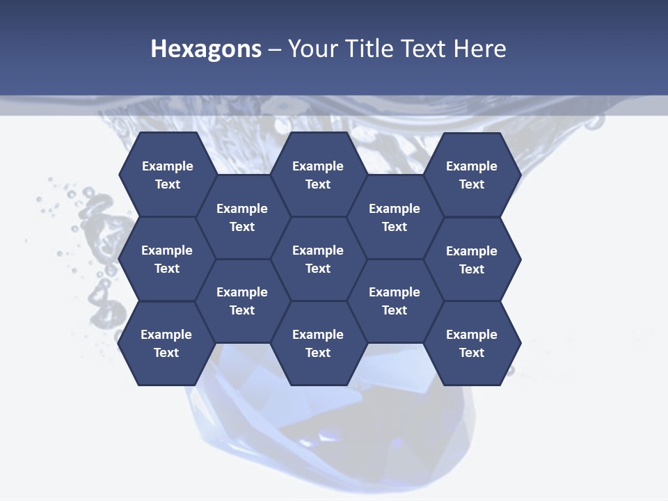 A Blue Diamond In The Water On A White Background PowerPoint Template