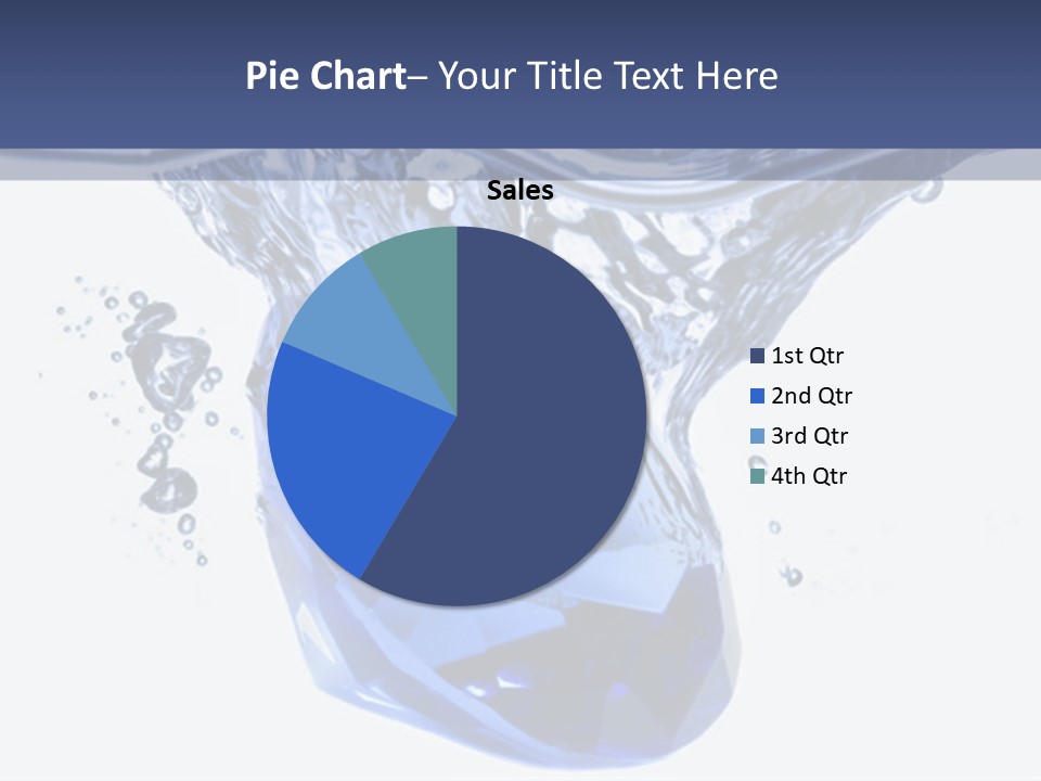 A Blue Diamond In The Water On A White Background PowerPoint Template