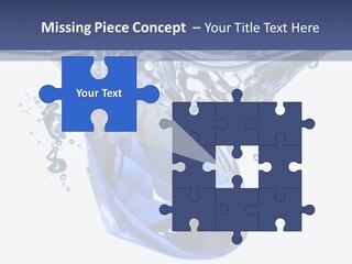 A Blue Diamond In The Water On A White Background PowerPoint Template