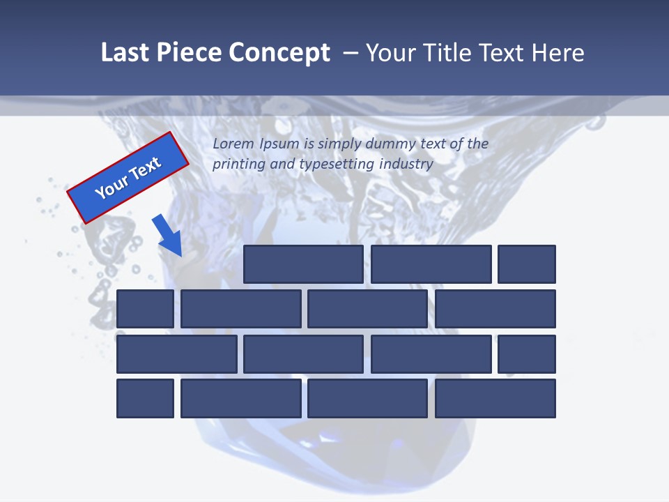 A Blue Diamond In The Water On A White Background PowerPoint Template