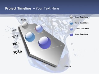A Blue Diamond In The Water On A White Background PowerPoint Template