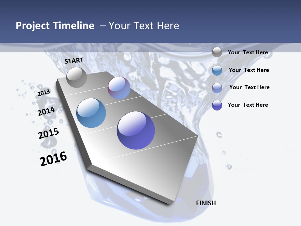 A Blue Diamond In The Water On A White Background PowerPoint Template