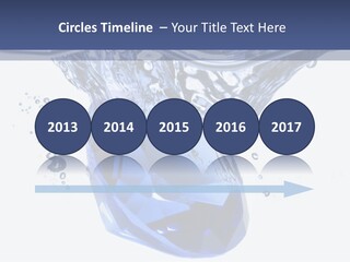 A Blue Diamond In The Water On A White Background PowerPoint Template