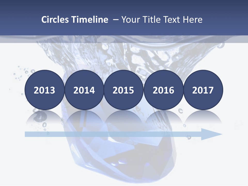 A Blue Diamond In The Water On A White Background PowerPoint Template