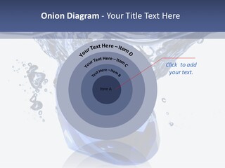 A Blue Diamond In The Water On A White Background PowerPoint Template