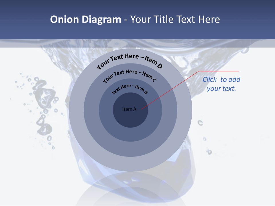 A Blue Diamond In The Water On A White Background PowerPoint Template
