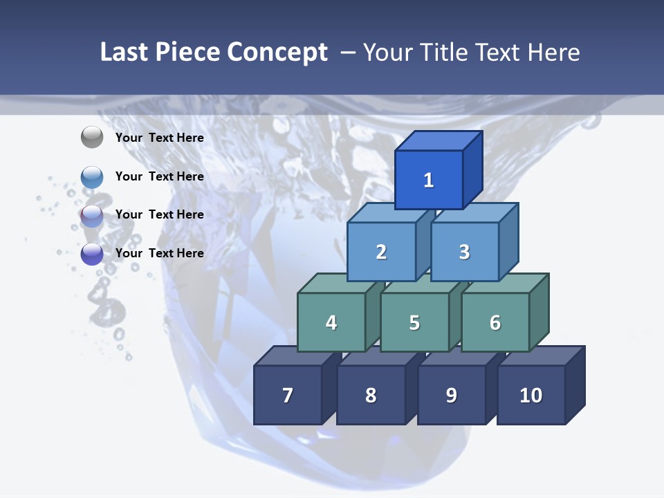 A Blue Diamond In The Water On A White Background PowerPoint Template