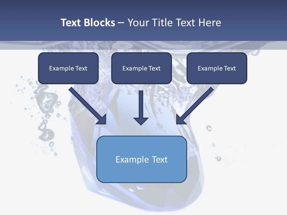 A Blue Diamond In The Water On A White Background PowerPoint Template