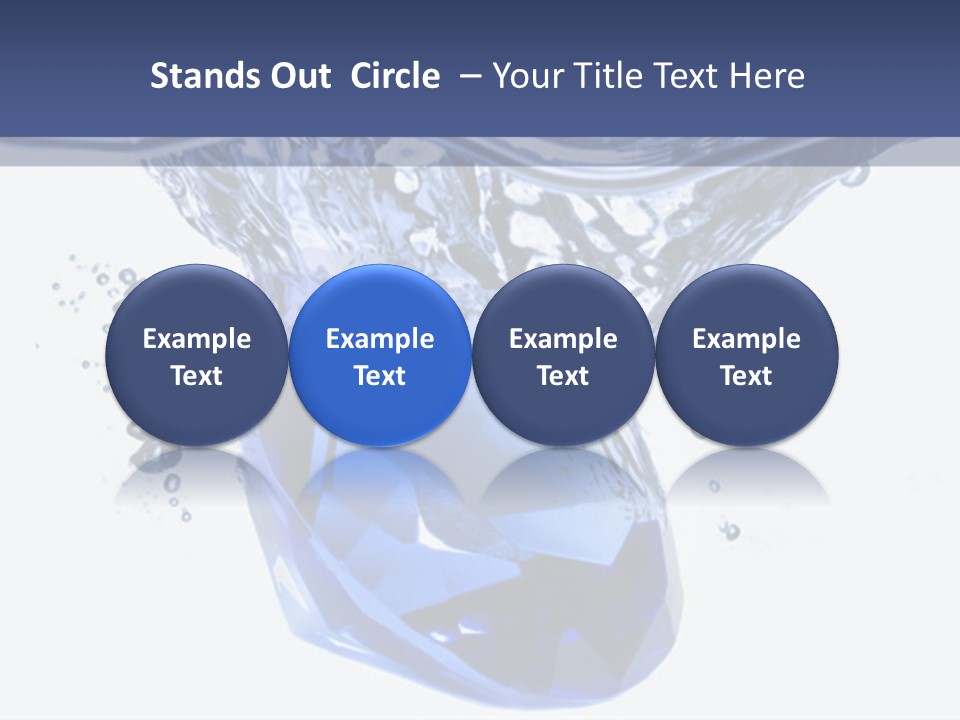 A Blue Diamond In The Water On A White Background PowerPoint Template
