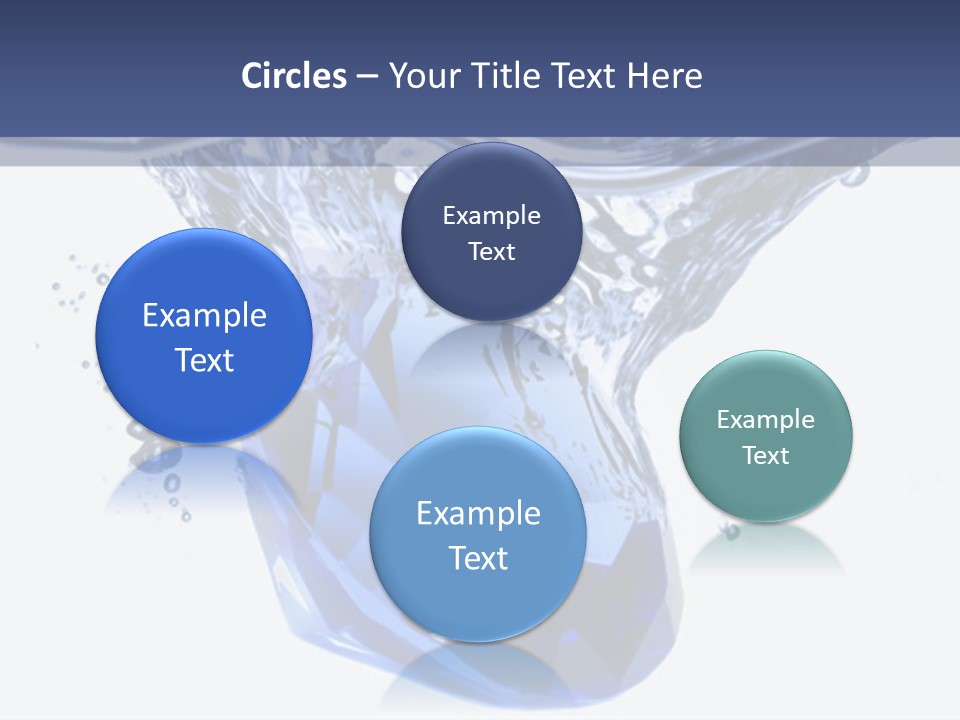 A Blue Diamond In The Water On A White Background PowerPoint Template
