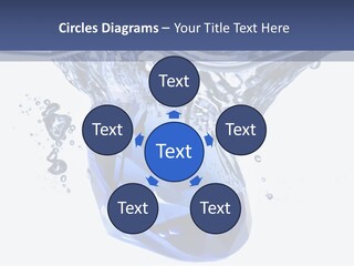 A Blue Diamond In The Water On A White Background PowerPoint Template